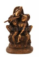 Furulyázó Krishna és Radha, bronz, jelzés nélkül, m:15 cm