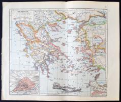 cca 1910 Vegyes térkép tétel (Görögország, Olaszország, Római birodalom, Török birodalom), 5db, 31x3...