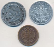 Vegyes: Német Birodalom 1874. 2pf Cu + Németország / Weimari Köztársaság / Hamburg 1923. 200.000M Al...
