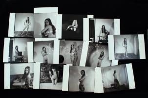 cca 1978 A kályhától indulva, 13 db finoman erotikus fénykép, modern nagyítások, 10x15 cm / 13 erotic photos, 10x15 cm