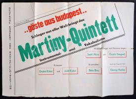 cca 1960 Martiny Quintett, retró plakát, 61x82cm