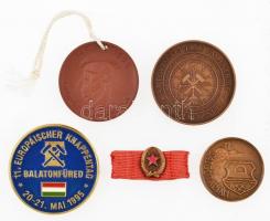 4db vegyes bányász érem, közte 1992. "Centenáriumi Emlékérem Selmecbánya - Miskolc / Az egyesül...