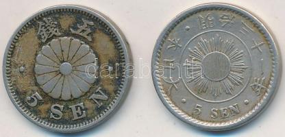 Japán 1894-1898. 5S Ag (2xklf) T:2 Japan 1894-1898. 5 Sen Ag (2xdiff) C:XF