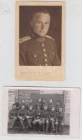 cca 1940-1945 2 db katonai fotó: csoportkép, portréfotó, 14x9 cm