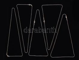 Ezüst(Ag) nyaklánc, 5 db, jelzett, h: 61 cm