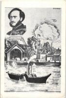 4 db megíratlan Széchenyi emlék-levelezőlap, kiadja a Széchenyi Munkaközösség / 4 unused István Széc...