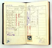 1916 A budapesti magyar királyi tudományegyetem orvostanhallgatójának fényképes egyetemi leckekönyve...