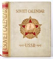 Thirty Years of the Soviet State Calendar 1917-1947. Moscow, 1947, Foreign Languages Publishing House. Kiadói aranyozott félvászonkötésben, számos illusztrációval. / Illustrated cloth binding, gilt spine.