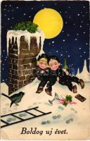 10 db RÉGI motívum képeslap, karácsonyi és újévi üdvözlőlapok, vegyes minőség / 10 old motive postca...