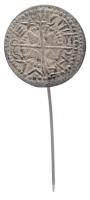 DN "Szent István denár / MÉE" vándorgyűlési fém kitűző, hátlapján sorszámmal T:2