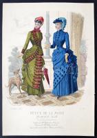 1883  A Revue de la Mode c. divatlap mellékletei. Színezett litográfiák, összesen 5 db, 36x25 cm