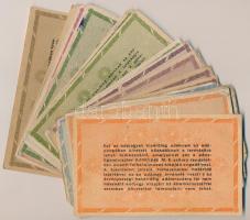 48db vegyes adópengő bankjegy, közte sorszámos, vízjeles és fordított címeres darabok is T:III-IV