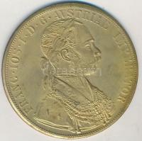 Ausztria 1915. 4D  "Ferenc József" aranyozott fém replika T:2,2- Austria 1915. 4 Ducat &qu...