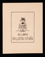 Schorr Tibor (?-?): Erotikus ex libris, Dr. Lustig István. Klisé, papír, jelzett a klisén, 5×4 cm