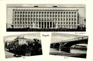 Ungvár, Uzhhorod; a volt országház, vár, új híd / the former parliament, castle, new bridge