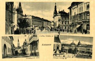 Kolozsvár, Cluj; Horthy Miklós út, Szentegyház utca, Mátyás király tér / street, square