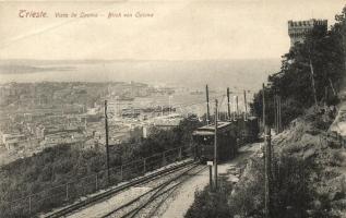 Trieste, Vista da Opcina / general view of Opcina, electric tramway (EB)