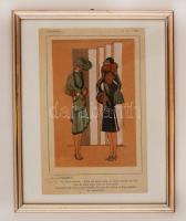 1925 Tres Parisien No. 11, stencil, papír, üvegezett keretben, 20x16cm