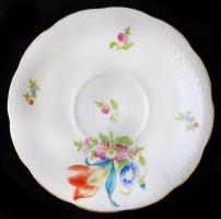 Herendi tulipán mintás teás csésze csészealjjal,kézzel festett, porcelán, jelzett, hibátlan, 5x10cm