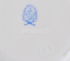 Herendi tulipán mintás teás csésze csészealjjal,kézzel festett, porcelán, jelzett, hibátlan, 5x10cm