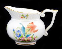 Herendi tulipán mintás tejkiöntő, porcelán, jelzett, hibátlan, 8x8cm