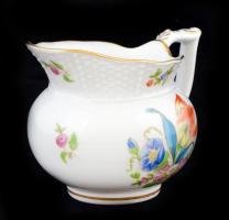Herendi tulipán mintás tejkiöntő, porcelán, jelzett, hibátlan, 8x8cm