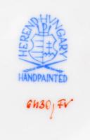 Herendi indiai kosár mintás váza, porcelán, kézzel festett, jelzett, hibátlan, 14x14cm