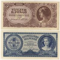 1946. 1000.000.000Milp + 10.000B.-pengő T:I-