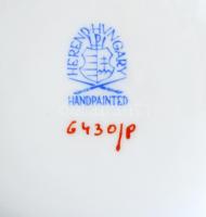 Herendi indiai kosár mintás váza, porcelán, kézzel festett, jelzett, hibátlan, 14x14cm