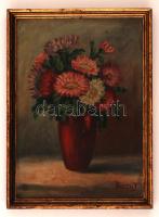 Koszta jelzéssel: Virágcsendélet. Olaj, karton, keretben, 33×24 cm