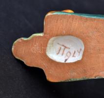 Puttós gyertyatartó, kerámia, kézzel festett, olasz, javított,kis lepattanással, 46cm