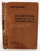 Radio-Radiis, Alfred: Führer durch das Dachsteingebirge und die angrenzenden Gebiete des Salzkammergutes und Ennstales. Bécs, 1920, Artaria. Számos fekete-fehér fényképpel. Kissé foltos vászonkötésben, gerince hiányzik.