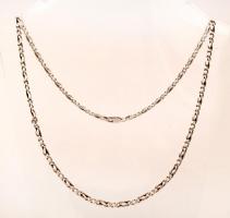 Ezüst figaró nyaklánc, Ag., nettó:15,5gr., jelzett, 51cm / Silver necklace, net, Ag: 15.5 g, marked, 51cm