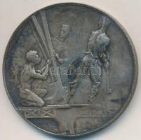 Franciaország ~1890. "Az Eiffel-torony építésére" ezüstözött Br emlékérem peremen "BR...