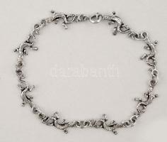 Ezüst "szalamander"mintás karlánc, Ag., nettó: 5gr., jelzett, 14,5cm / Silver "salamander" patterned bracelet, Ag, net.. 5gr, marked, 14.5 cm