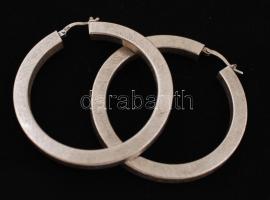 Ezüst karika-fülbevaló, Ag., nettó: 13,9gr., jelzett, d:5cm /Silver hoop earrings, Ag, net.. 13,9gr, marked, d: 5cm