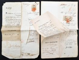 1859 2 db irat egyiken 30kr, másikon 2x30kr okmánybélyeg