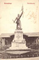 Selmecbánya, Banská Stiavnica; Honvédszobor, kiadja Grohmann / Hungarian soldier statue (fl)