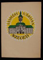 Lengyel Sándor (1930-1988): Szeged. Vegyes technika, papír, jelzés nélkül, d:16,5 cm