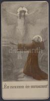 1926 Szent Ferenc, fém szentkép, 12x6 cm