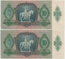 1936. 10P (2x) közeli sorszám + 1941. 20P (2x) sorszámkövetők T:I-,II,III