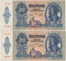 1936. 10P (2x) közeli sorszám + 1941. 20P (2x) sorszámkövetők T:I-,II,III