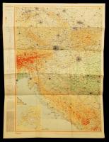 1947 Danube-Valley West East (2lap), Magyar Földrajzi Intézet, 1:1000e., 112x84cm