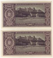 1945. 100P (2x) egymásutáni sorszámokkal T:II+ Csak egyszer hajtva!