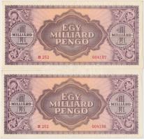 1946. 1.000.000.000P (4x) párban sorszámkövetők T:I,I-