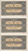 1920. 20K (3x) sorszámkövetők T:I fo