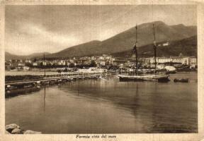 Formia, vista dal mare / port, sailing ship (small tear)