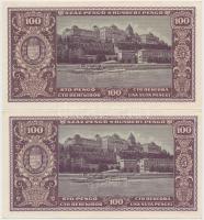 1945. 100P (5x) közte 3db sorszámkövető és 2db közeli sorszám, "BÜNTETÉS" szóban "N&q...