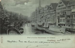 Hamburg, Fleet zwischen Deichstrasse und Cremon / canal, boats (small tear)