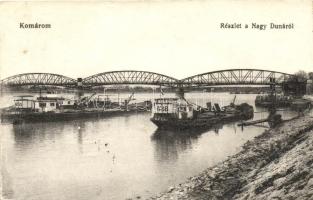 Komárom, Komárno; Nagy Duna, M.F.T.R. 631 és 638-as számú uszályok / barges (ázott / wet damage)